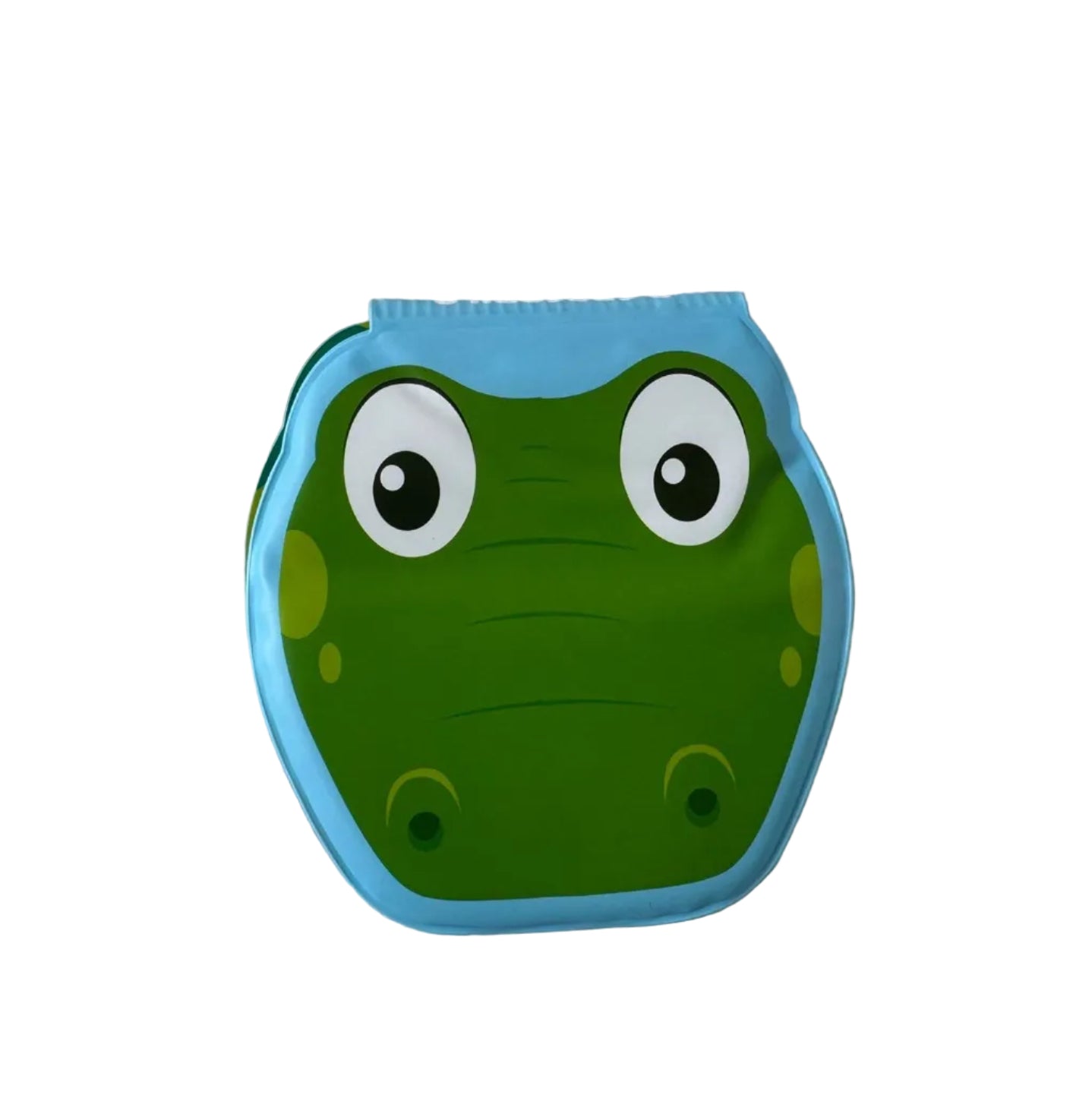 A waterproof crocodile baby bath book written entirely in Portuguese. Perfect for babies and toddlers in Portuguese-speaking and bilingual families in the UK.