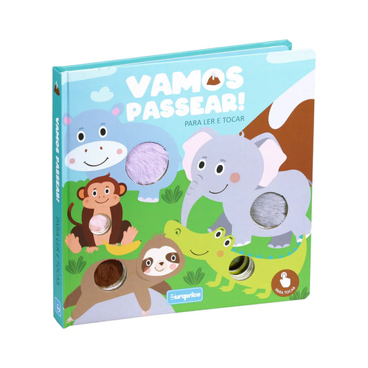 Let's Go Out Portuguese sensory book cover for babies and toddlers