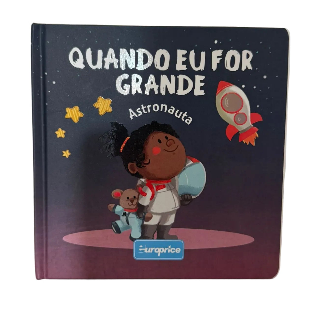 Children's book titled 'Quando Eu For Grande' with an astronaut illustration on a white background